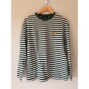 What it Isnt Mark Gonzales Striped Long Sleeve T-Shirt Green White Angel Logo S